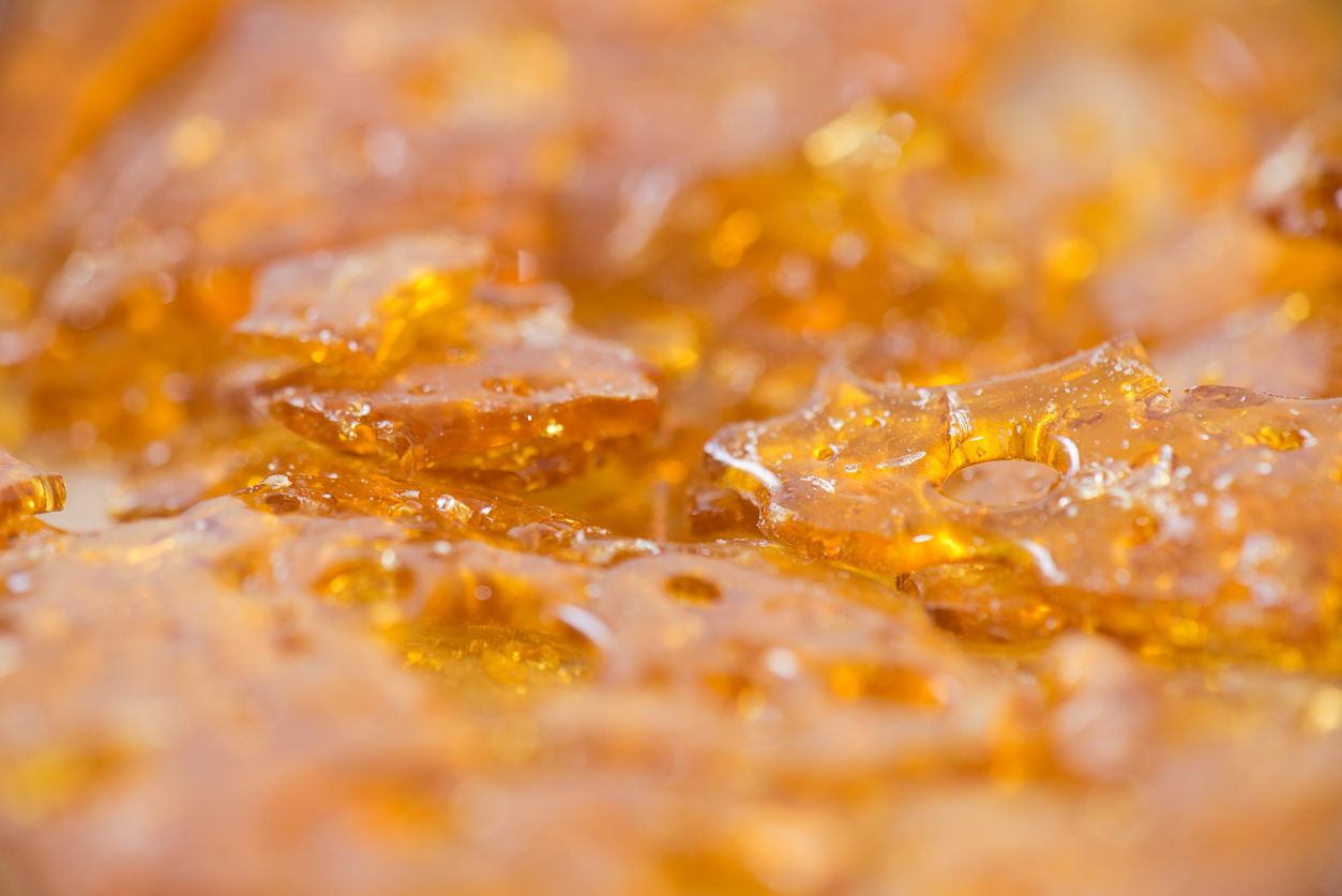 cannabis oil concentrate aka shatter used by medical marijuana patients