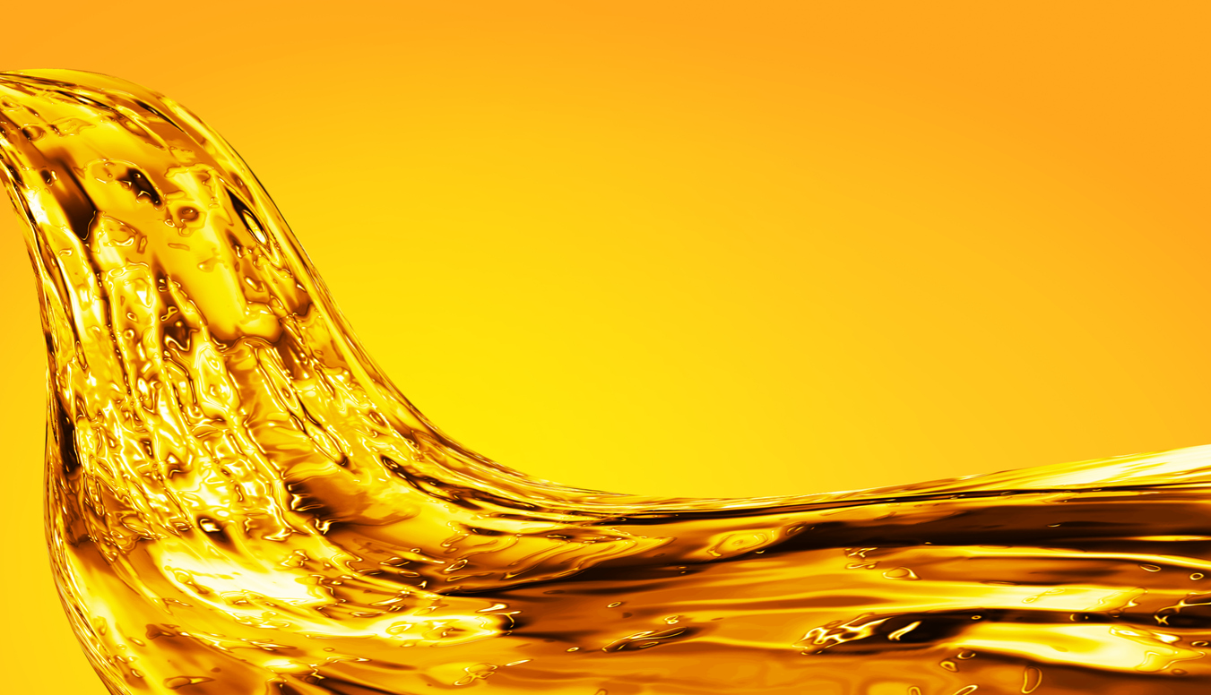 Golden oil liquid background. Golden wave on yellow background. For projects with oil, honey, beer, shampoo, hygiene products, washing powder, cosmetics badder wax
